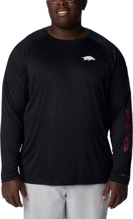 Columbia Mens Columbia Black Arkansas Razorbacks Big & Tall PFG Terminal Tackle Omni-Shade Raglan Long Sleeve T-Shirt at Nordstrom, Size X-Large