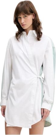 Diesel D-Elphi-Den Jurk - Dames - Shirt Kleedjes - Wit - S - Katoen - Kleedjes