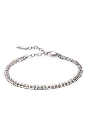 Alex and Ani 2 Row Crystal Tennis Chain Bracelet in Silver at Nordstrom