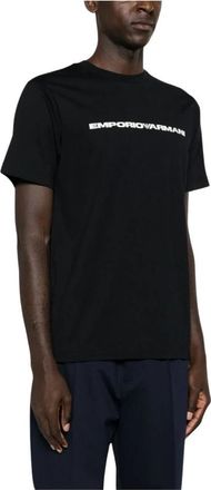 Emporio Armani T-shirt met ronde hals - Heren - T-shirts - Zwart - M - Katoen - Tops