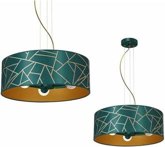 Milagro Lampada a sospensione ZIGGY WHITE Oro/Verde bottiglia 3xE27