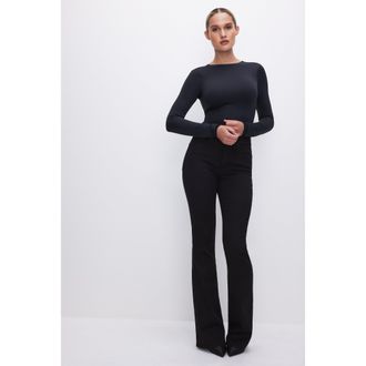 Good American Womens Good Classic Bootcut Jeans | Black, Size 20 Plus | Good American by Khlo&Egrave; Kardashian