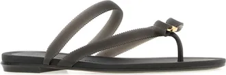 Ferragamo Womens Black Rubber Jeans Thong Slippers Neronerogiove Flat Shoes
