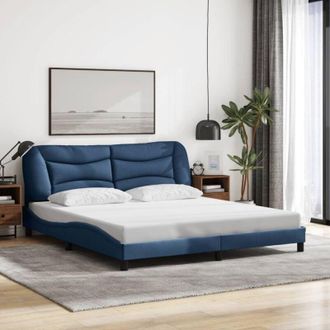 vidaXL Cama Sin Colch&oacute;n Tela Azul 180x200 Cm Vidaxl