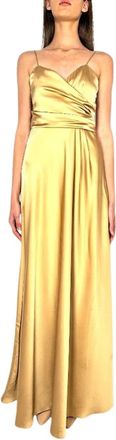 Nenette Altra Maxi Jurk - Dames - Avondkleed - Geel - L - Polyester - Kleedjes