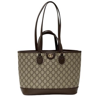 Gucci Brown Gg Supreme Canvas Handbag Tote Bag (Pre-Owned)