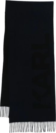 Karl Lagerfeld fringed scarf - Blue