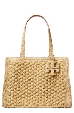 Tory Burch Ella Hand Crochet Straw Bag in Natural at Nordstrom