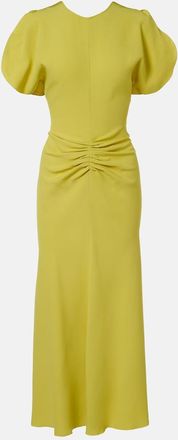 Victoria Beckham Bela gathered cr&ecirc;pe satin midi dress