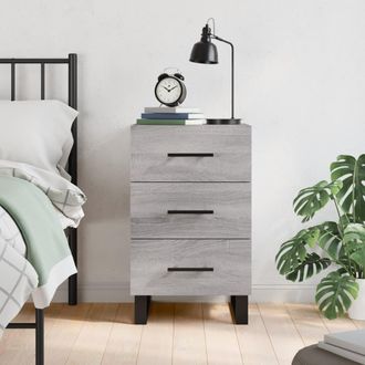 vidaXL Vidaxl - Mesita De Noche Madera De Ingenier&iacute;a Gris Sonoma 40x40x66 Cm