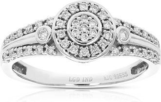 Vir Jewels 1/5 cttw Lab Grown Diamond Engagement Ring in Sterling Silver For Women