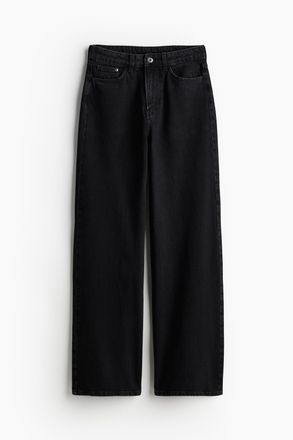 H&M Wide High Jeans - Schwarz