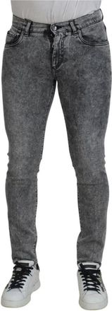 Dolce & Gabbana Grijze Slim Fit Denim Jeans - Heren - Slim Fit Jeans - Grijs - XS - Denim - Jeans