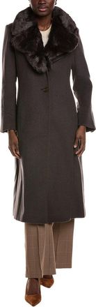 Via Spiga Feminine Wool-Blend Coat