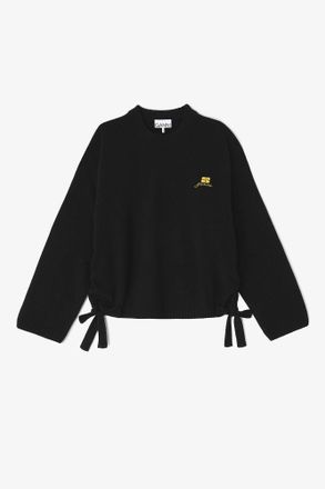 Ganni Black Wool Mix Sweater - Size XL