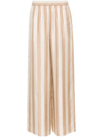 Fendi Palazzo broek met pequin streep - Beige