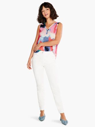 Nic+Zoe Angelina Abstract Art Tank Top In Pink Multi