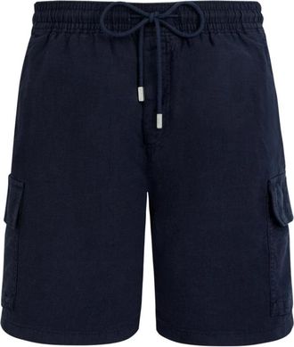 Vilebrequin Korte Broeken, Heren, Blauw, L, Linnen, Baie Bermuda Shorts