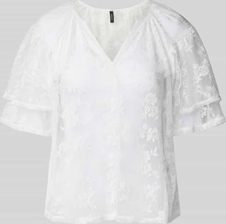 Vero Moda Loose Fit Blusenshirt aus Spitze Modell CELINE in Offwhite, Gr&ouml;&szlig;e XS
