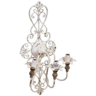 Wanderlust Deco Aplique de pared de madera y metal 40x26x67h cm blanco