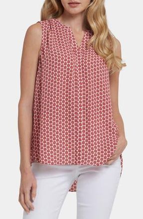 NYDJ Print Pleat Back Sleeveless Split Neck Blouse in Cora Geo at Nordstrom Rack, Size Xx-Small