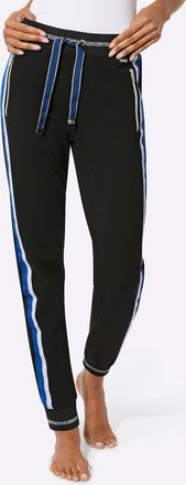 Feel Good Homewearpants FEEL GOOD, Damen, Gr. 36/38, Normalgr&ouml;ssen, schwarz, royalblau, 95% Baumwolle, 5% Elasthan, gemustert, mehrfarbig, unifarben, Hosen Home