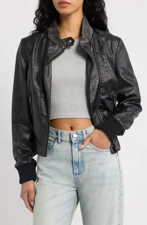BDG Murphy Asymmetric Jacket in Black at Nordstrom, Size X-Large