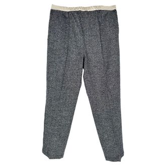 Max Mara Sportmax Elastic Tweed Trousers in Grey Wool