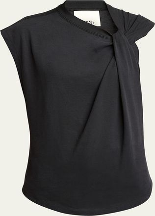Isabel Marant Nayda Twisted Cap-Sleeve T-Shirt