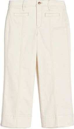 NYDJ Petite Teresa Wide Leg Ankle Front Seam Jeans Womens Clothing Vintage White : 12P 25, Cotton/Denim/Elastane