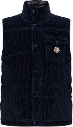 Moncler Jassen, Heren, Blauw, S, Puffer vest Agen