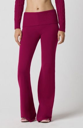 Florence By Mills Barre Foldover Wide Leg Pants in Bing Cherry at Nordstrom, Size Large