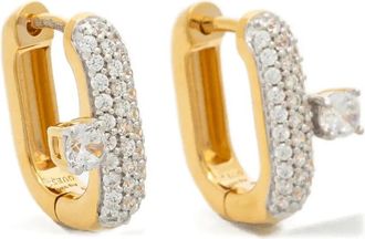 Guess Co embellished hoop earrings - Oro