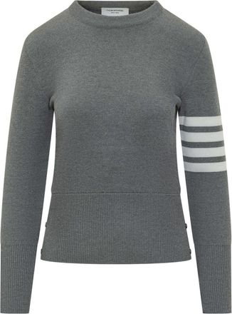 Thom Browne Grey Stripes Crew Neck Sweater