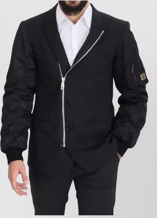 Dolce & Gabbana virgin wool asymmetric zip suit jacket