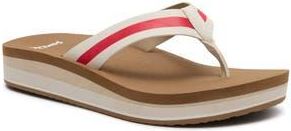 Sanuk Highland Stripe Flip Flop in White/Red Stream at Nordstrom Rack, Size 10