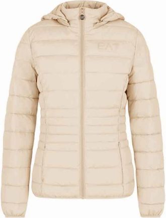 Emporio Armani Gewatteerde jas met capuchon - Dames - Winterjassen - Beige - S - Jassen