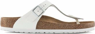 Birkenstock Womens Gizeh Leather Thong Sandal In White