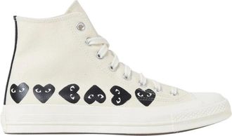 Comme Des Gar&ccedil;ons Sneakers, male, White, Size: 6 1/2 US Heart Print Sneakers
