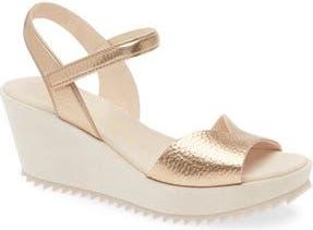 Pedro Garcia Fantina Platform Wedge Sandal in Cava Cervo Lame at Nordstrom Rack, Size 9.5Us / 39.5Eu