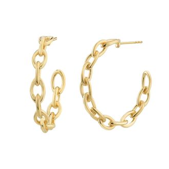 Gold & Honey Womens Link Hoop Earrings In Gold