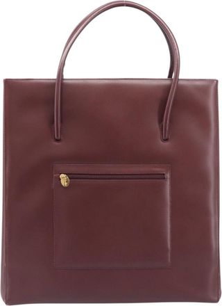 Cartier Must Line Leather Burgundy Leather Handbag (Pre-Owned)
