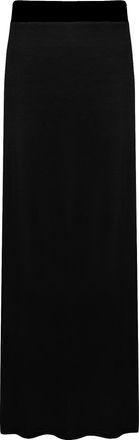 WearAll Ladies Long Maxi Skirt Womens Elasticated Stretch Full Length High Waist Jersey Gypsy Style Plain Printed Plus Size Skirts Black-24-26