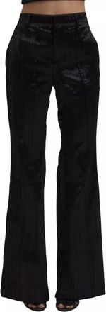 Dsquared2 Black Viscose Super Flare High Waist Womens Pants (Pre-Owned)