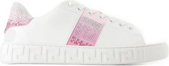 Versace Womens Free Bio Sneaker White Silk