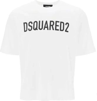 Dsquared2 Stijlvol T-Shirt - Heren - T-shirts - Wit - L - Katoen - Tops