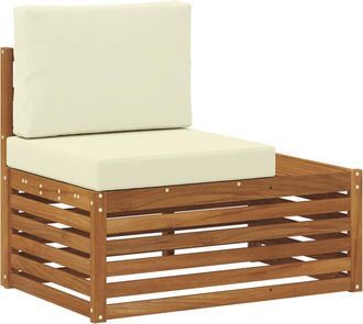 vidaXL Sof&aacute; Modular De Exterior Con Coj&iacute;n Natural 91 X 63 X 73 Cm Vidaxl