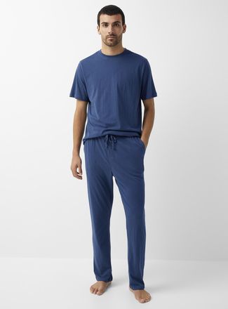 Le 31 Mens Solid brushed finish pyjama pant