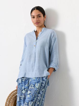 Fat Face FatFace Julia Blue Regular Linen Popover