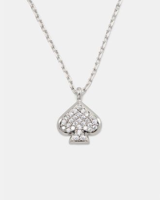 Kate Spade New York Womens Everyday Pave Mini Pendant - Silver - One Size